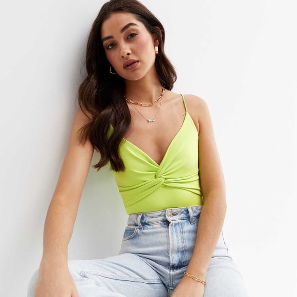 Urban Outfitters Tops - NWT Urban Outfitters Light Green Slinky Knot Bodysuit - small